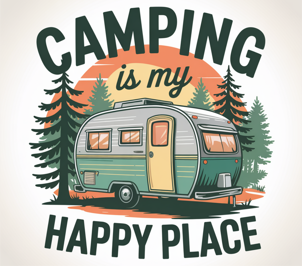 "Camping Is My Happy Place" 20 oz Tumbler