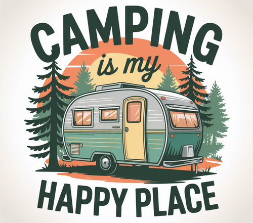 "Camping Is My Happy Place" 20 oz Tumbler