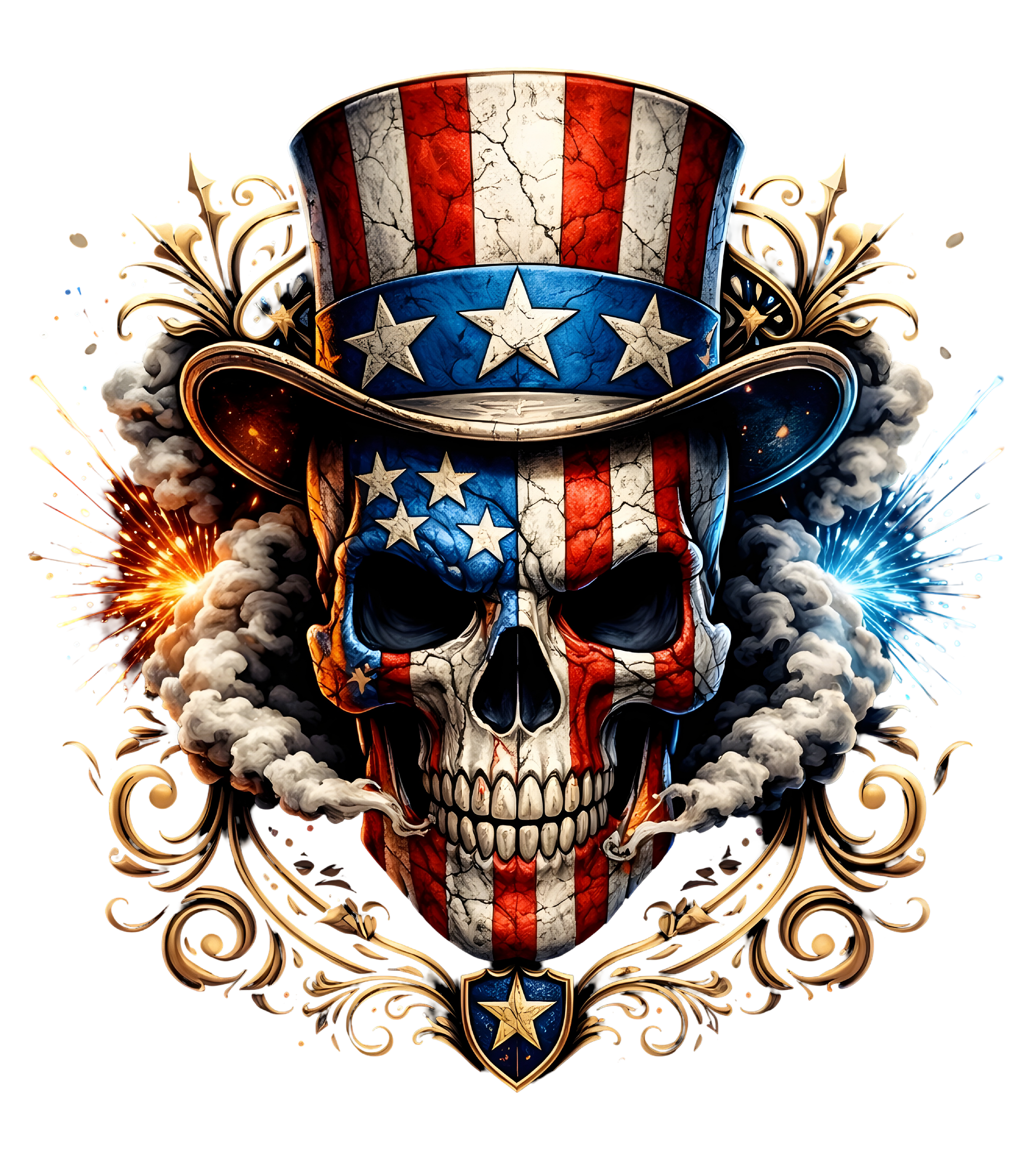 Men's Patriotic Skull T-Shirt
