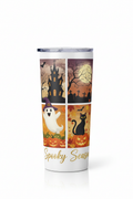 Spooky Season white 20 oz tall sublimation tumbler mockup
